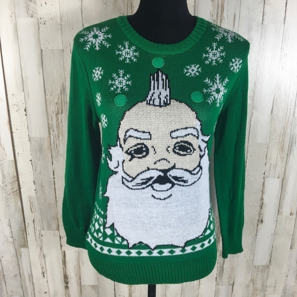 Jem Holiday Sweater Santa Christmas Green Xmas NWT - Picture 2 of 6